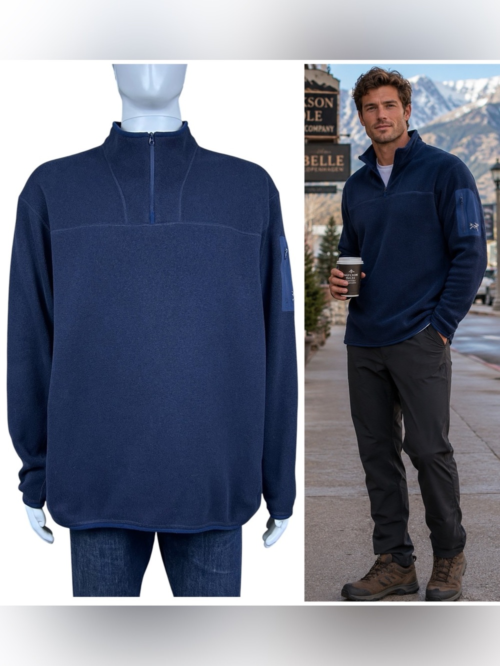 Arc’teryx Mens Covert 1/2 Zip Pullover Polartec Fleece Jacket Size XL Sweater